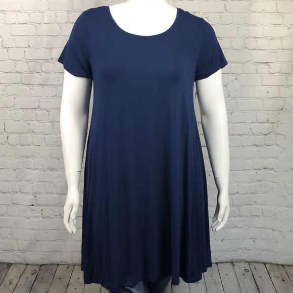 Style & Co Navy Short Sleeve Dress Sz 0X - Picture 2 of 3